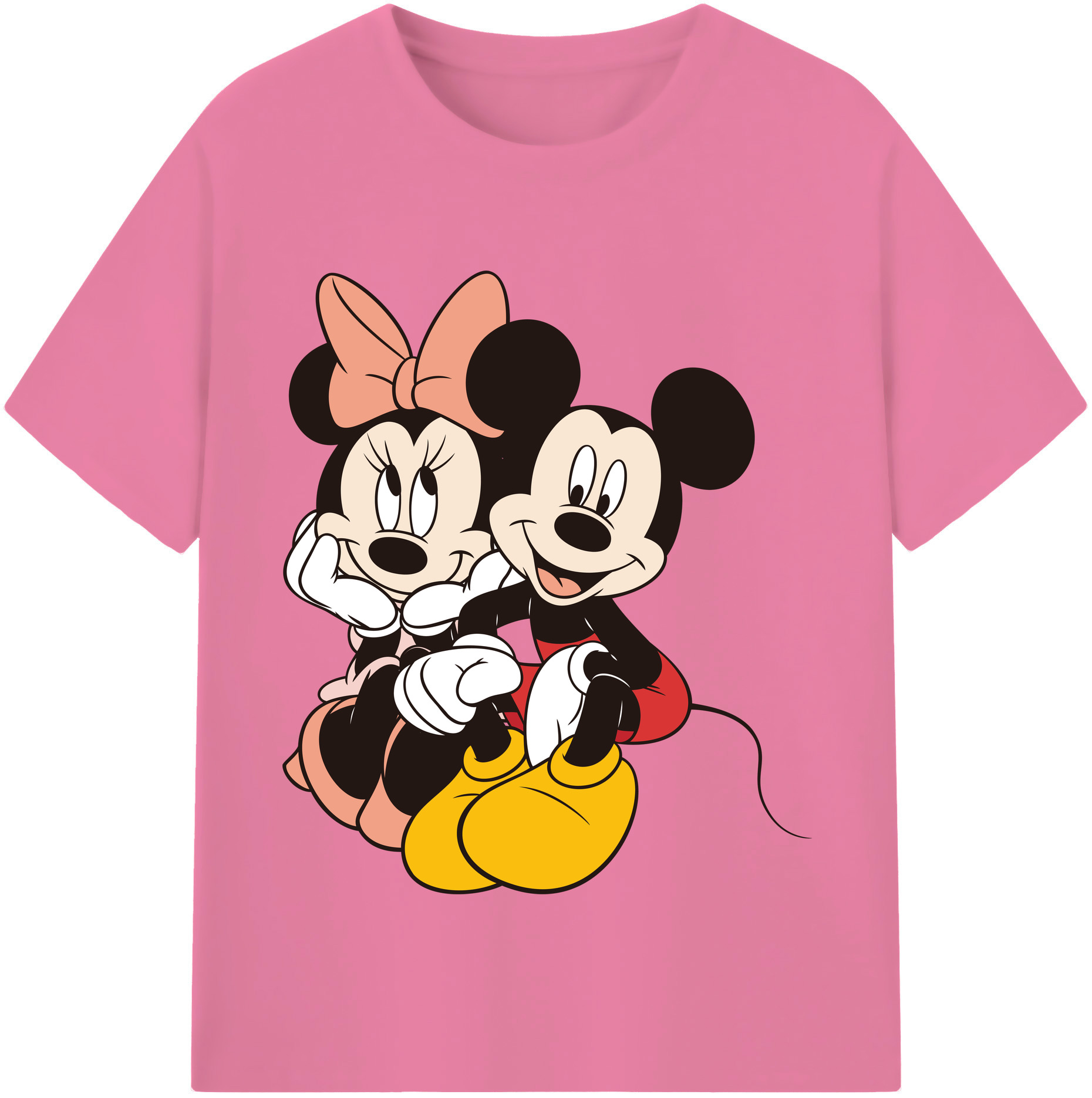 （画像用） ミッキーマウス Mickey Mouse 綿100％半袖Tシャツ（フロントプリント）